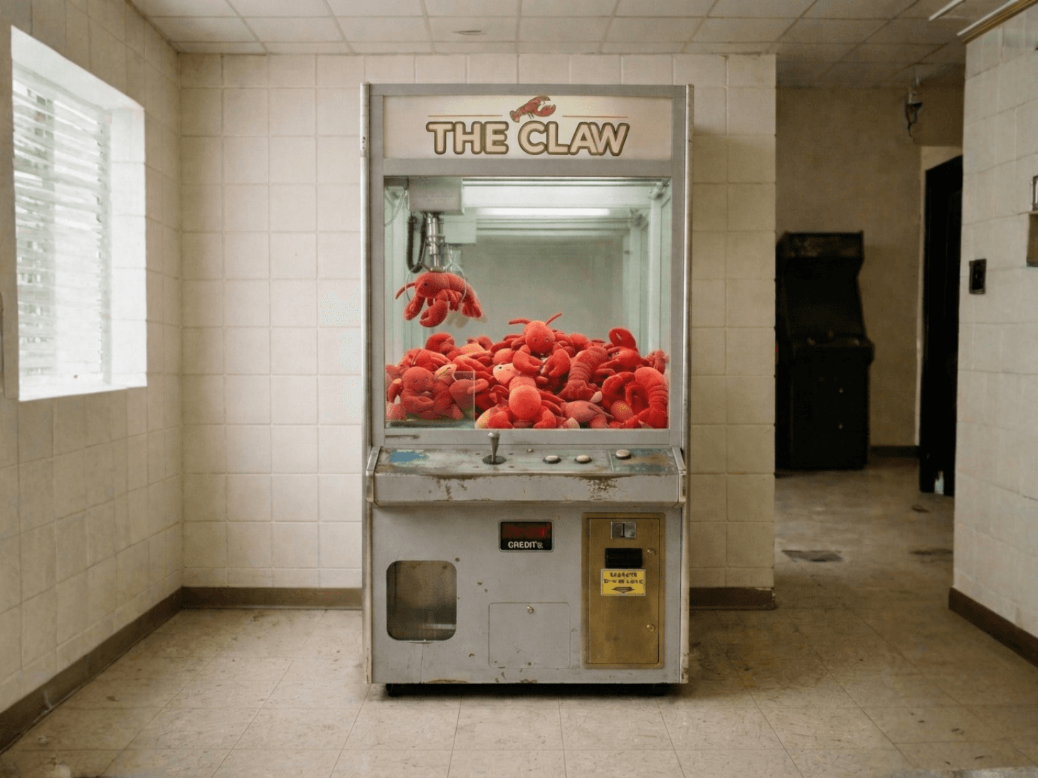 Exploded diagram of an arcade claw machine